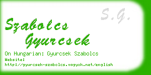 szabolcs gyurcsek business card